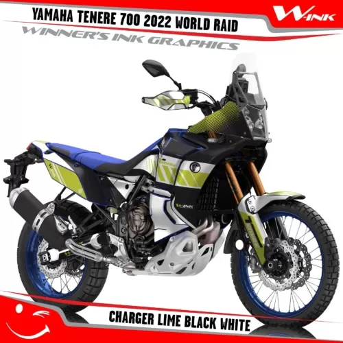 Yamaha-Tenere-700-2022-World-Raid-graphics-kit-and-decals-with-desing-Charger-Lime-Black-White