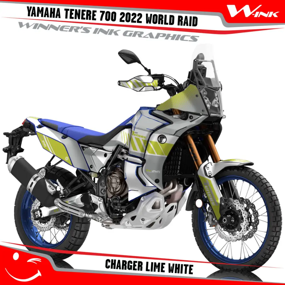 Yamaha-Tenere-700-2022-World-Raid-graphics-kit-and-decals-with-desing-Charger-Lime-White