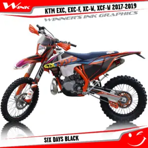 KTM-EXC-EXC-F-XC-W-XCF-W-2017-2018-2019-graphics-kit-and-decals-Six-Days-Black