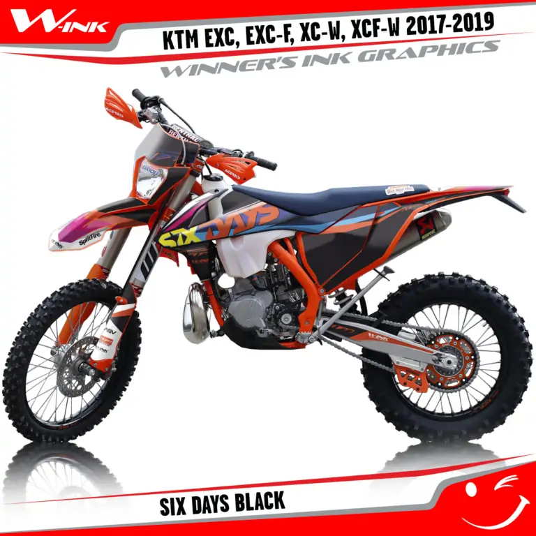KTM-EXC-EXC-F-XC-W-XCF-W-2017-2018-2019-graphics-kit-and-decals-Six-Days-Black