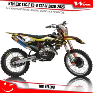 KTM-EXC-EXC-F-XC-W-XCF-W-2020-2021-2022-2023-graphics-kit-and-decals-with-design-Tor-Black-Yellow
