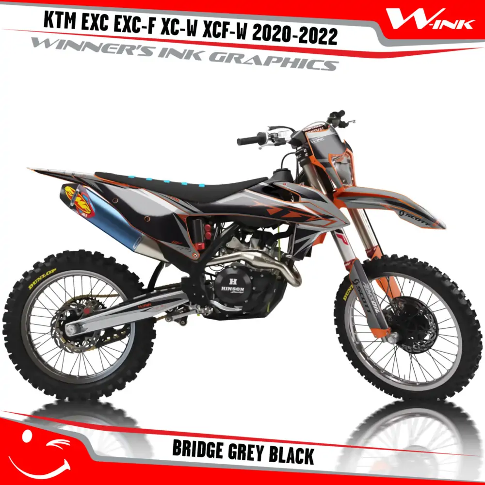 KTM-EXC-EXC-F-XC-W-XCF-W-2020-2021-2022-graphics-kit-and-decals-with-design-Bridge-Grey-Black