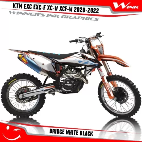 KTM-EXC-EXC-F-XC-W-XCF-W-2020-2021-2022-graphics-kit-and-decals-with-design-Bridge-White-Black