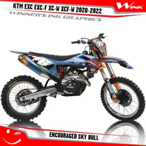 KTM-EXC-EXC-F-XC-W-XCF-W-2020-2021-2022-graphics-kit-and-decals-with-design-Encouraged-Sky-Bull