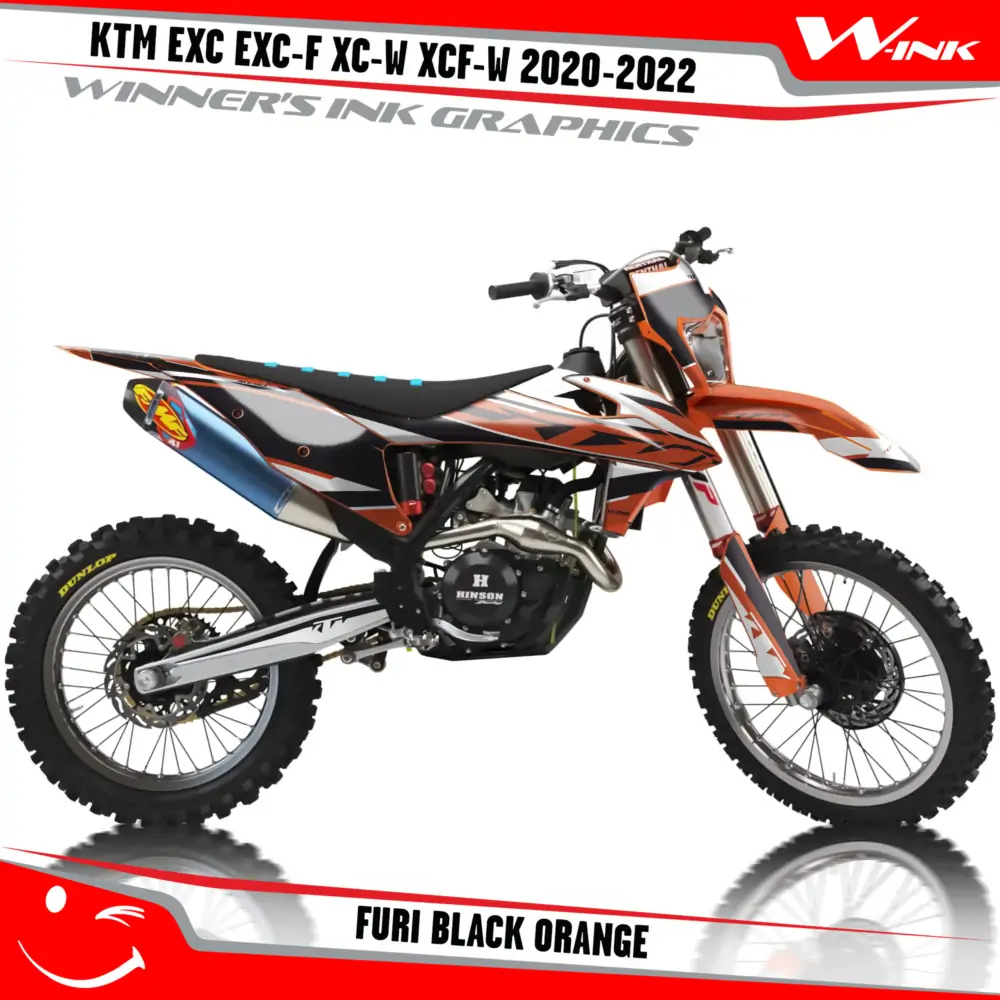 KTM-EXC-EXC-F-XC-W-XCF-W-2020-2021-2022-graphics-kit-and-decals-with-design-Furi-Black-Orange