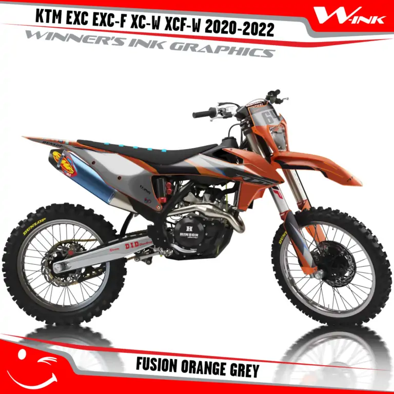 KTM-EXC-EXC-F-XC-W-XCF-W-2020-2021-2022-graphics-kit-and-decals-with-design-Fusion-Orange-Grey