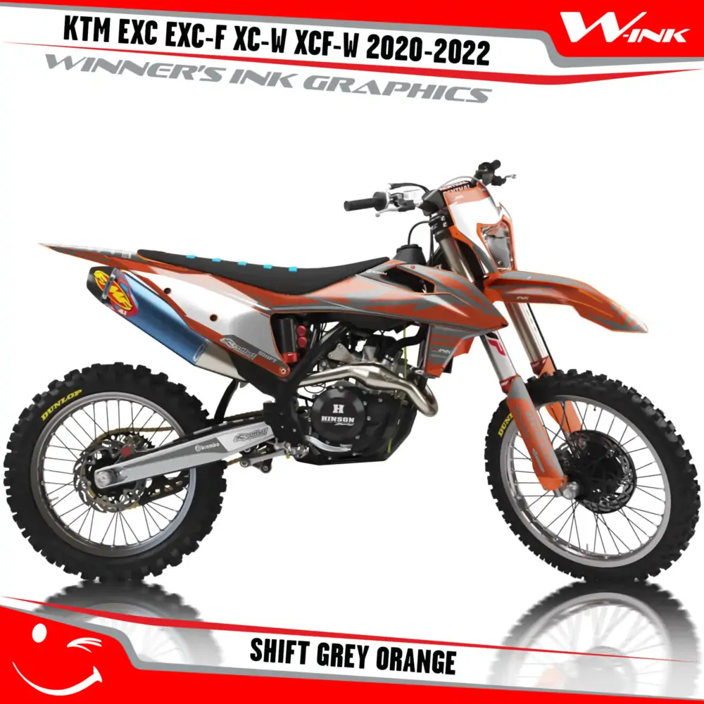 KTM-EXC-EXC-F-XC-W-XCF-W-2020-2021-2022-graphics-kit-and-decals-with-design-Shift-Grey-Orange