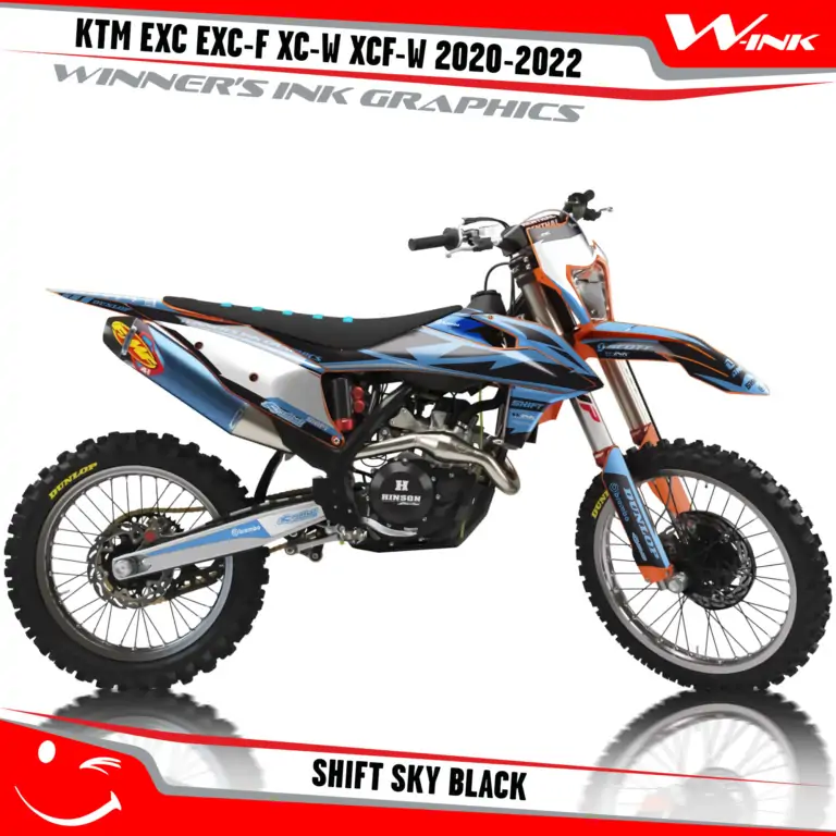 KTM-EXC-EXC-F-XC-W-XCF-W-2020-2021-2022-graphics-kit-and-decals-with-design-Shift-Sky-Black