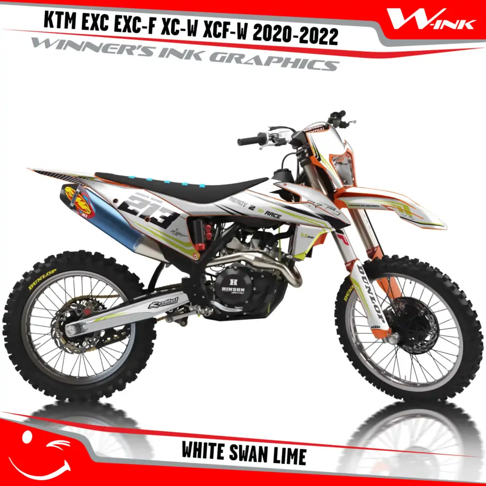 KTM-EXC-EXC-F-XC-W-XCF-W-2020-2021-2022-graphics-kit-and-decals-with-design-White-Swan-Lime