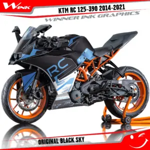 KTM-RC-125,200,250,390-2014-2015-2016-2017-2018-2019-2020-2021-graphics-kit-and-decals-Original-Black-Sky
