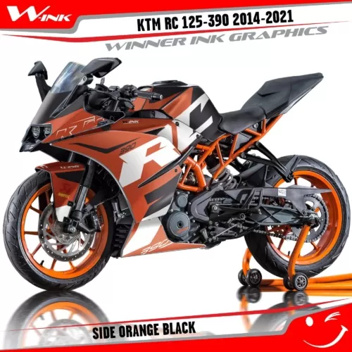 KTM-RC-125,200,250,390-2014-2015-2016-2017-2018-2019-2020-2021-graphics-kit-and-decals-Side-Orange-Black