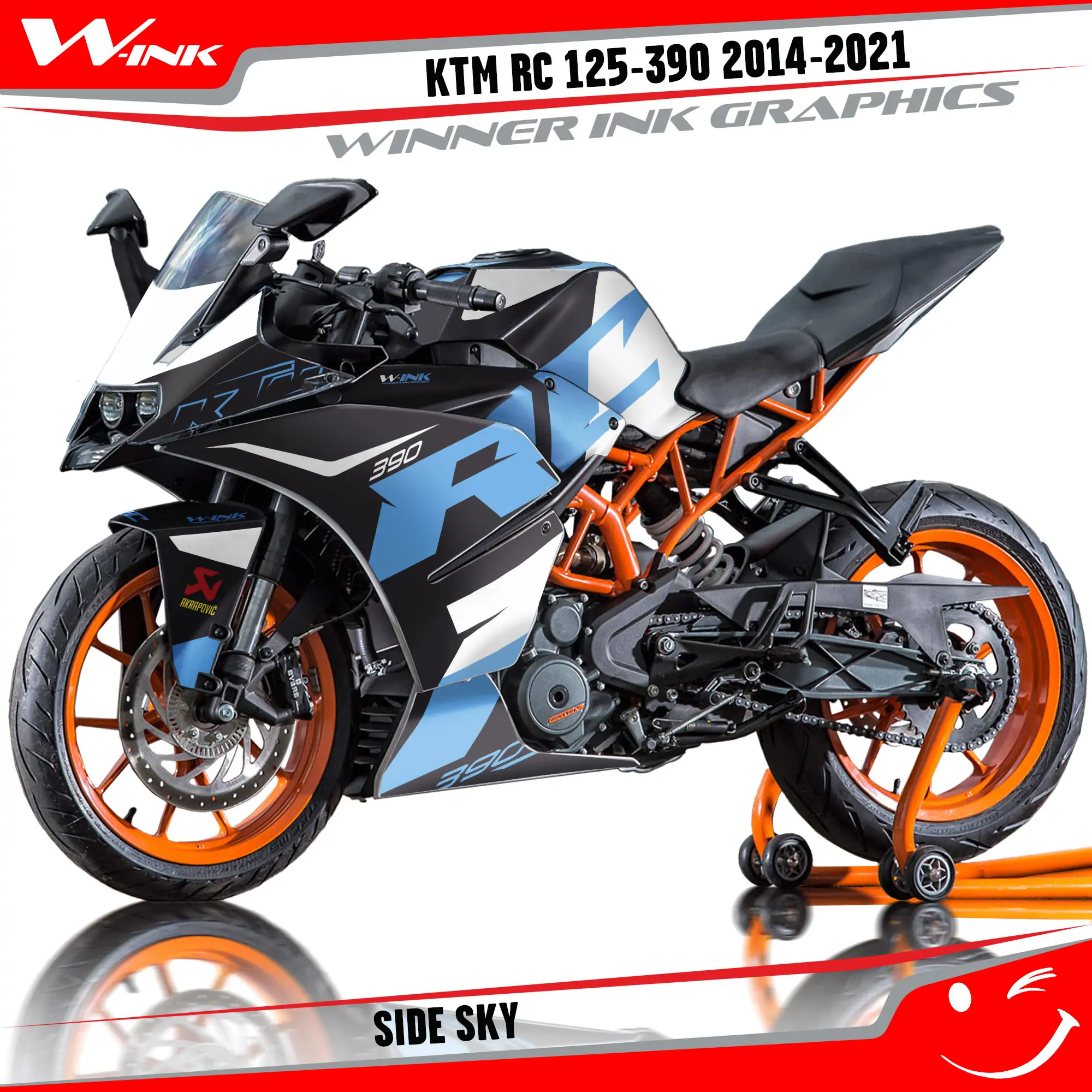 For KTM RC 125,200,250,390 2014-2021 Side Sky