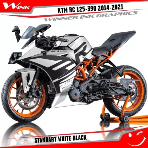 KTM-RC-125,200,250,390-2014-2015-2016-2017-2018-2019-2020-2021-graphics-kit-and-decals-Standart-White-Black
