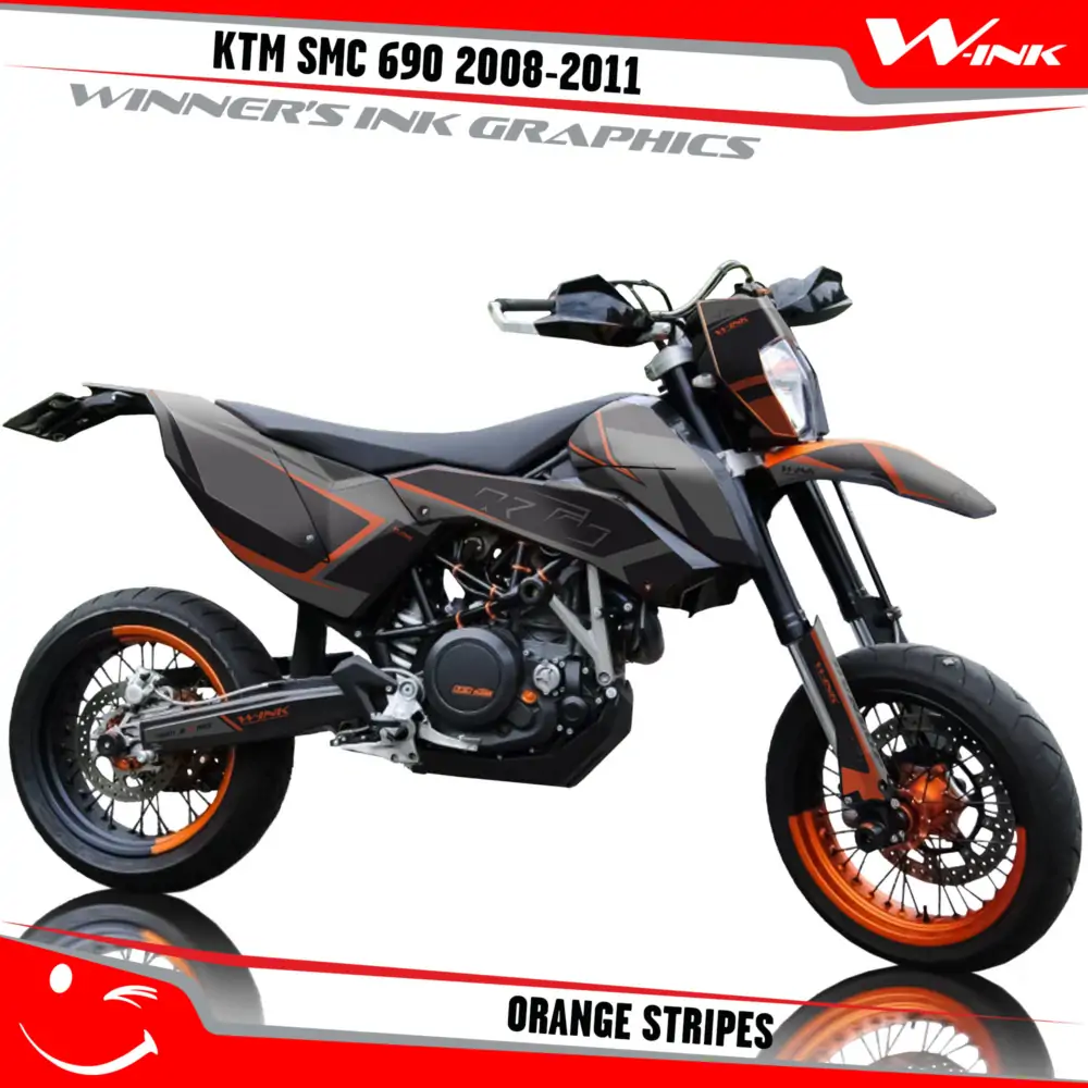 KTM-SMC-690-2008-2010-2011-graphics-kit-and-decals-Orange-Stripes