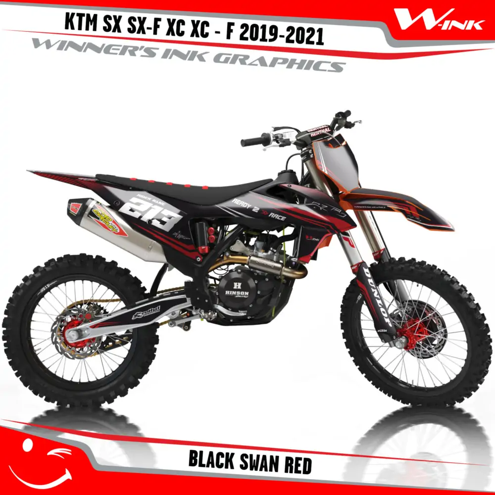 KTM-SX-SX-F-XC-XC-F-2019-2020-2021-2022-graphics-kit-and-decals-with-design-Black-Swan-Red