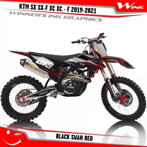 KTM-SX-SX-F-XC-XC-F-2019-2020-2021-2022-graphics-kit-and-decals-with-design-Black-Swan-Red