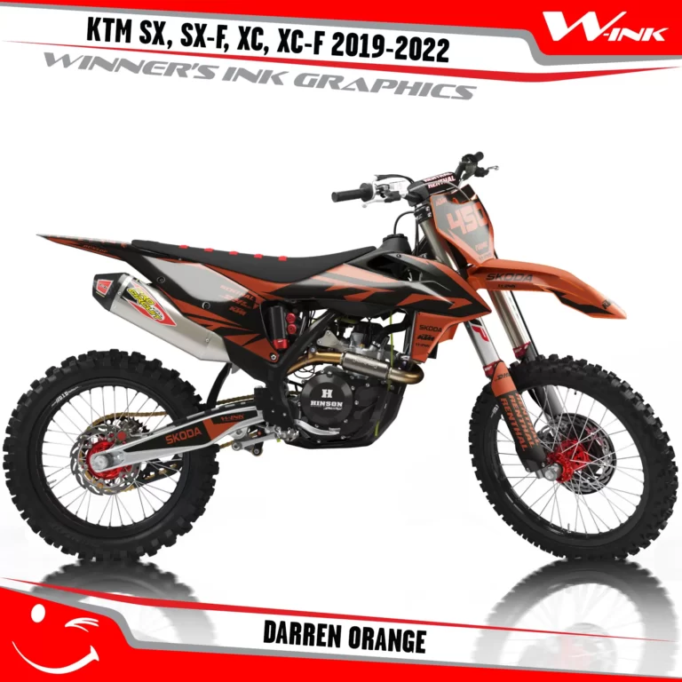 KTM-SX-SX-F-XC-XC-F-2019-2020-2021-2022-graphics-kit-and-decals-with-design-Darren-Black-Orange
