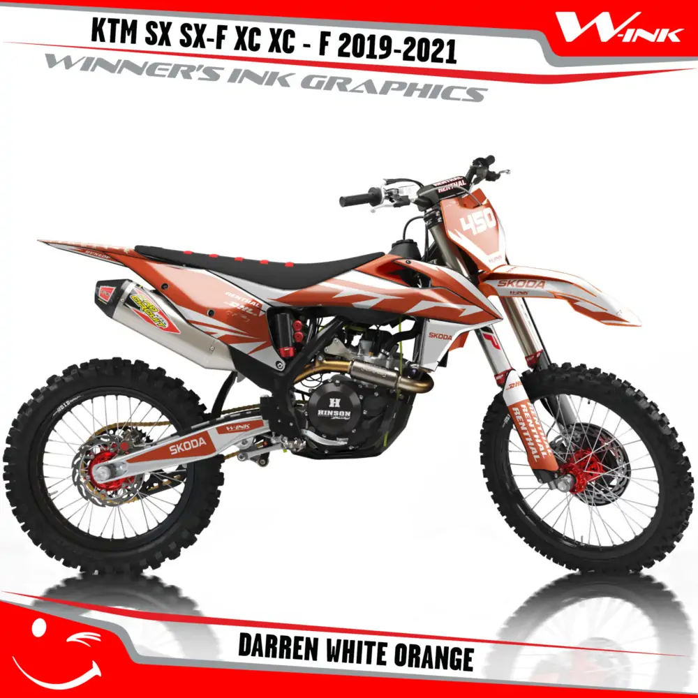 KTM-SX-SX-F-XC-XC-F-2019-2020-2021-2022-graphics-kit-and-decals-with-design-Darren-White-Orange