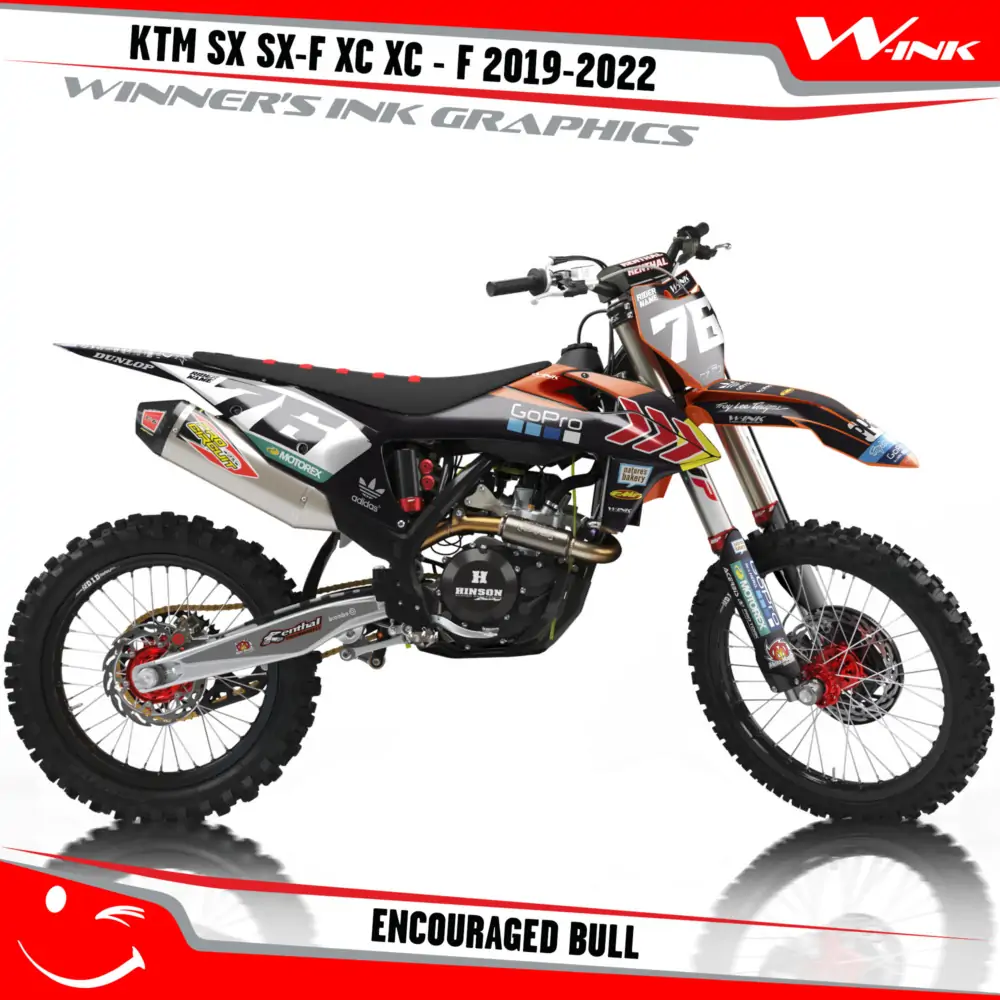 KTM-SX-SX-F-XC-XC-F-2019-2020-2021-2022-graphics-kit-and-decals-with-design-Encouraged-Bull