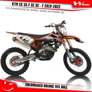 KTM-SX-SX-F-XC-XC-F-2019-2020-2021-2022-graphics-kit-and-decals-with-design-Encouraged-Orange-Mix-Bull