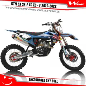 KTM-SX-SX-F-XC-XC-F-2019-2020-2021-2022-graphics-kit-and-decals-with-design-Encouraged-Sky-Bull