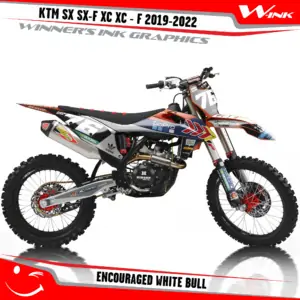 KTM-SX-SX-F-XC-XC-F-2019-2020-2021-2022-graphics-kit-and-decals-with-design-Encouraged-White-Bull