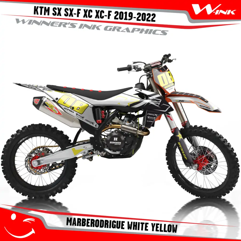 KTM-SX-SX-F-XC-XC-F-2019-2020-2021-2022-graphics-kit-and-decals-with-design-Marberodrigue-White-Yellow