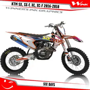 KTM-SX,SX-F,XC,XC-F-2016-2017-2018-graphics-kit-and-decals-Six-Days