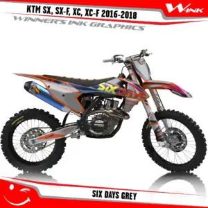 KTM-SX,SX-F,XC,XC-F-2016-2017-2018-graphics-kit-and-decals-Six-Days-Grey