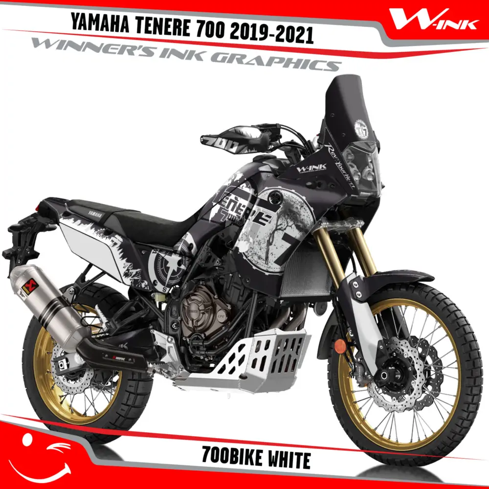 Yamaha-Tenere-700-2019-2020-2021-2022-graphics-kit-and-decals-with-desing-700bike-White