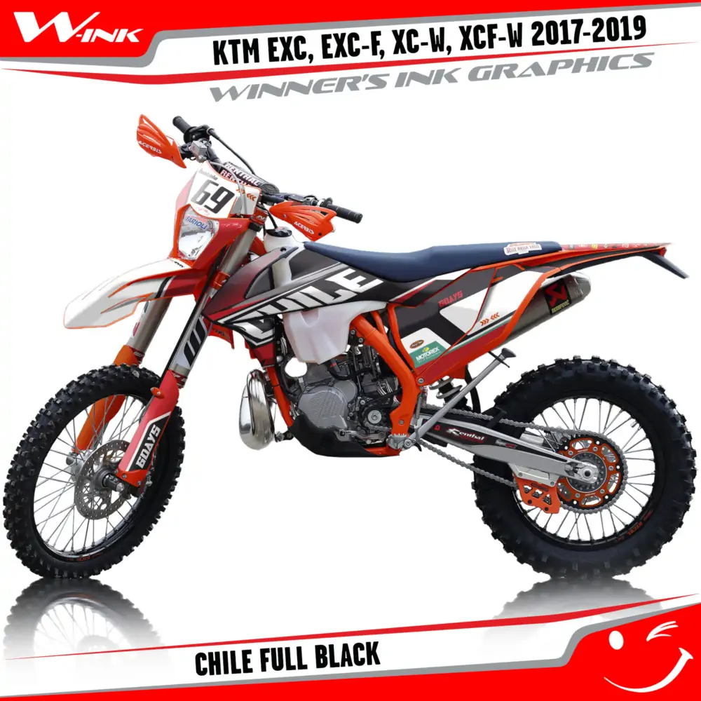 KTM-EXC-EXC-F-XC-W-XCF-W-2017-2018-2019-graphics-kit-and-decals-Chile-Full-Black