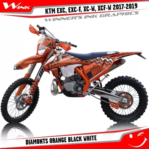 KTM-EXC-EXC-F-XC-W-XCF-W-2017-2018-2019-graphics-kit-and-decals-Diamonts-Orange-Black-White