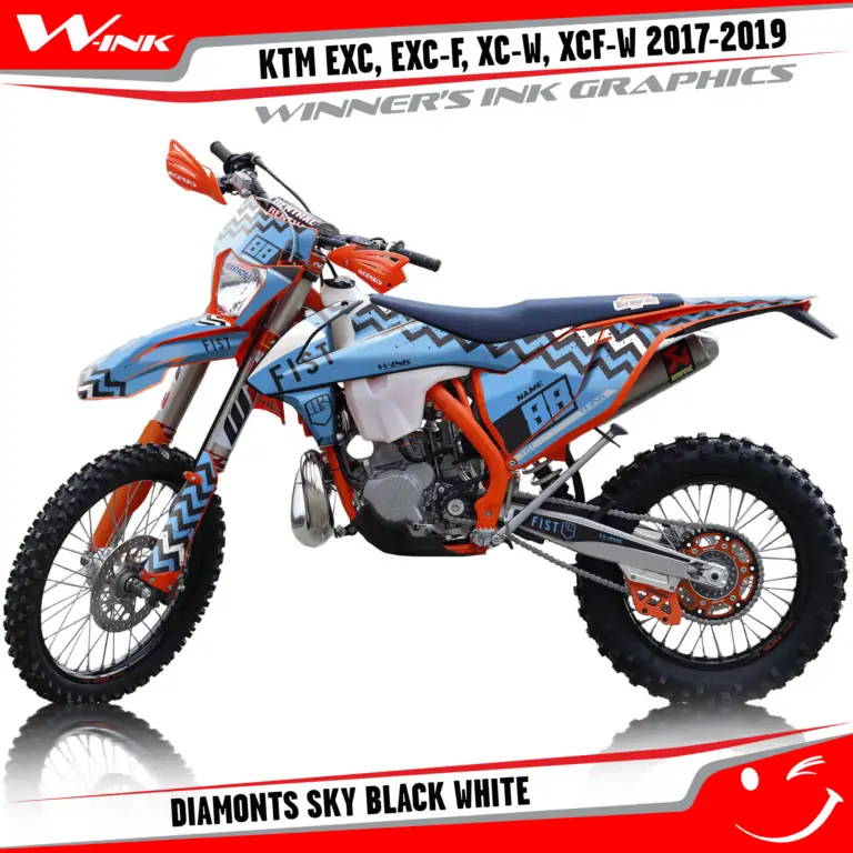 KTM-EXC-EXC-F-XC-W-XCF-W-2017-2018-2019-graphics-kit-and-decals-Diamonts-Sky-Black-White