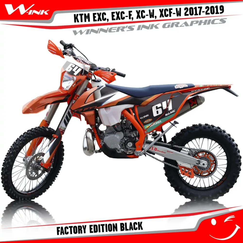 KTM-EXC-EXC-F-XC-W-XCF-W-2017-2018-2019-graphics-kit-and-decals-Factory-Edition-Black