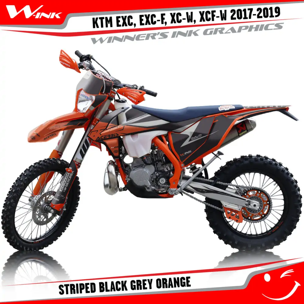 KTM-EXC-EXC-F-XC-W-XCF-W-2017-2018-2019-graphics-kit-and-decals-Striped-Black-Grey-Orange