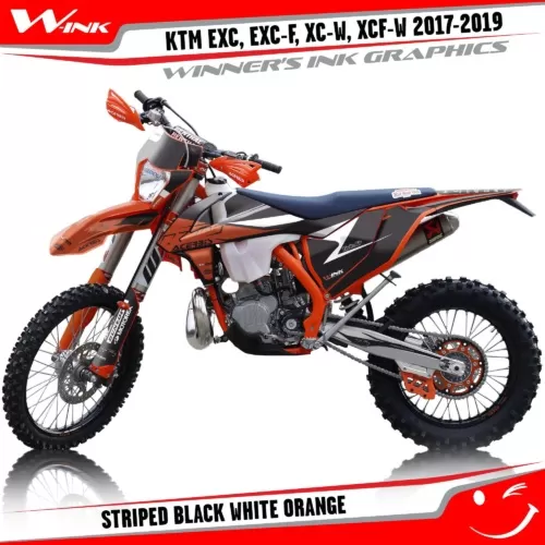 KTM-EXC-EXC-F-XC-W-XCF-W-2017-2018-2019-graphics-kit-and-decals-Striped-Black-White-Orange