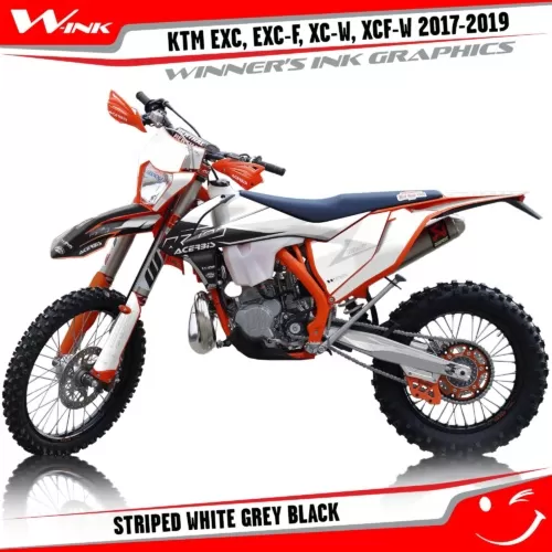 KTM-EXC-EXC-F-XC-W-XCF-W-2017-2018-2019-graphics-kit-and-decals-Striped-White-Grey-Black