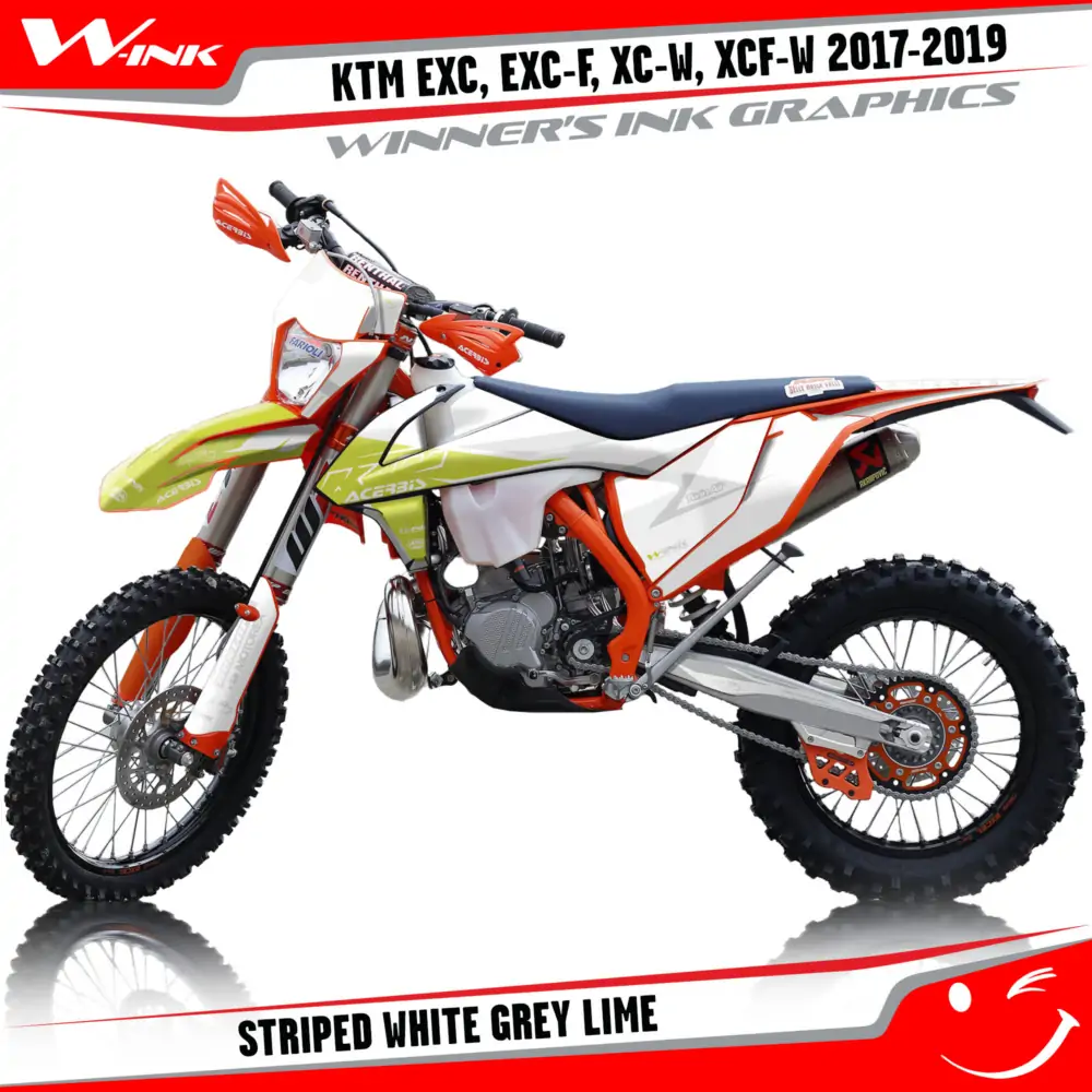 KTM-EXC-EXC-F-XC-W-XCF-W-2017-2018-2019-graphics-kit-and-decals-Striped-White-Grey-Lime