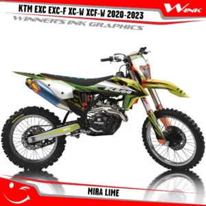 KTM-EXC-EXC-F-XC-W-XCF-W-2020-2021-2022-2023-graphics-kit-and-decals-with-design-Mira-Black-Lime