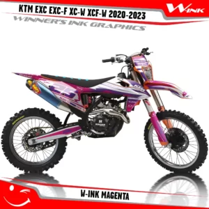 KTM-EXC-EXC-F-XC-W-XCF-W-2020-2021-2022-2023-graphics-kit-and-decals-with-design-W-Ink-Full-Magenta