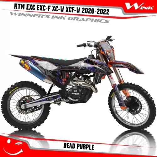KTM-EXC-EXC-F-XC-W-XCF-W-2020-2021-2022-graphics-kit-and-decals-with-design-Dead-Purple