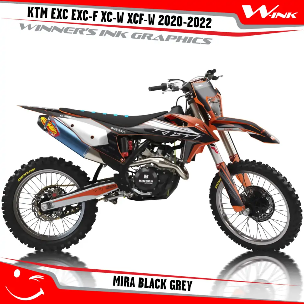 KTM-EXC-EXC-F-XC-W-XCF-W-2020-2021-2022-graphics-kit-and-decals-with-design-Mira-Black-Grey