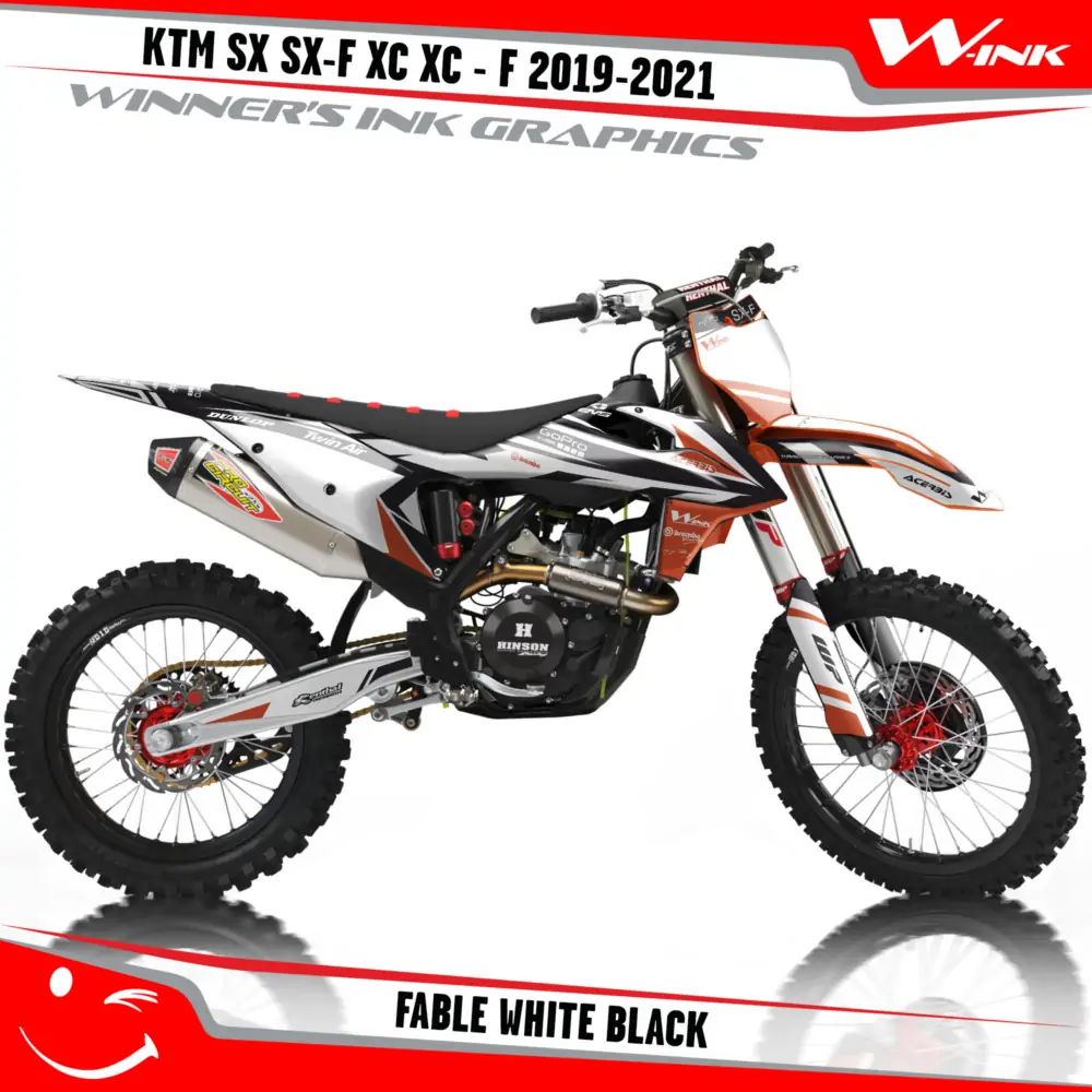 KTM-SX-SX-F-XC-XC-F-2019-2020-2021-2022-graphics-kit-and-decals-with-design-Fable-White-Black