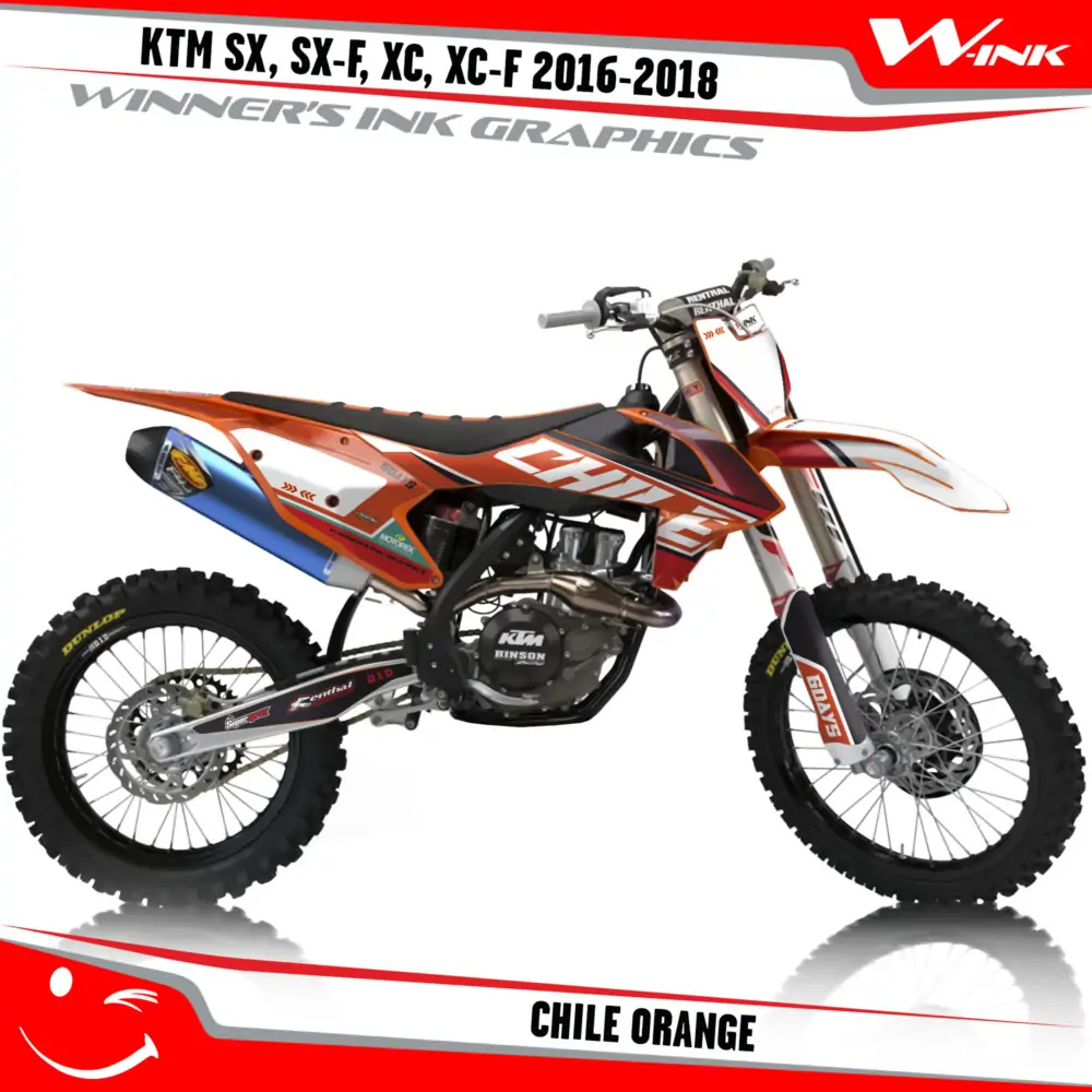 KTM-SX,SX-F,XC,XC-F-2016-2017-2018-graphics-kit-and-decals-Chile-Orange