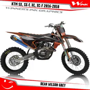 KTM-SX,SX-F,XC,XC-F-2016-2017-2018-graphics-kit-and-decals-Dean-Wilson-Grey