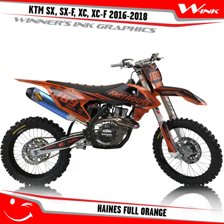 KTM-SX,SX-F,XC,XC-F-2016-2017-2018-graphics-kit-and-decals-Haines-Full-Orange