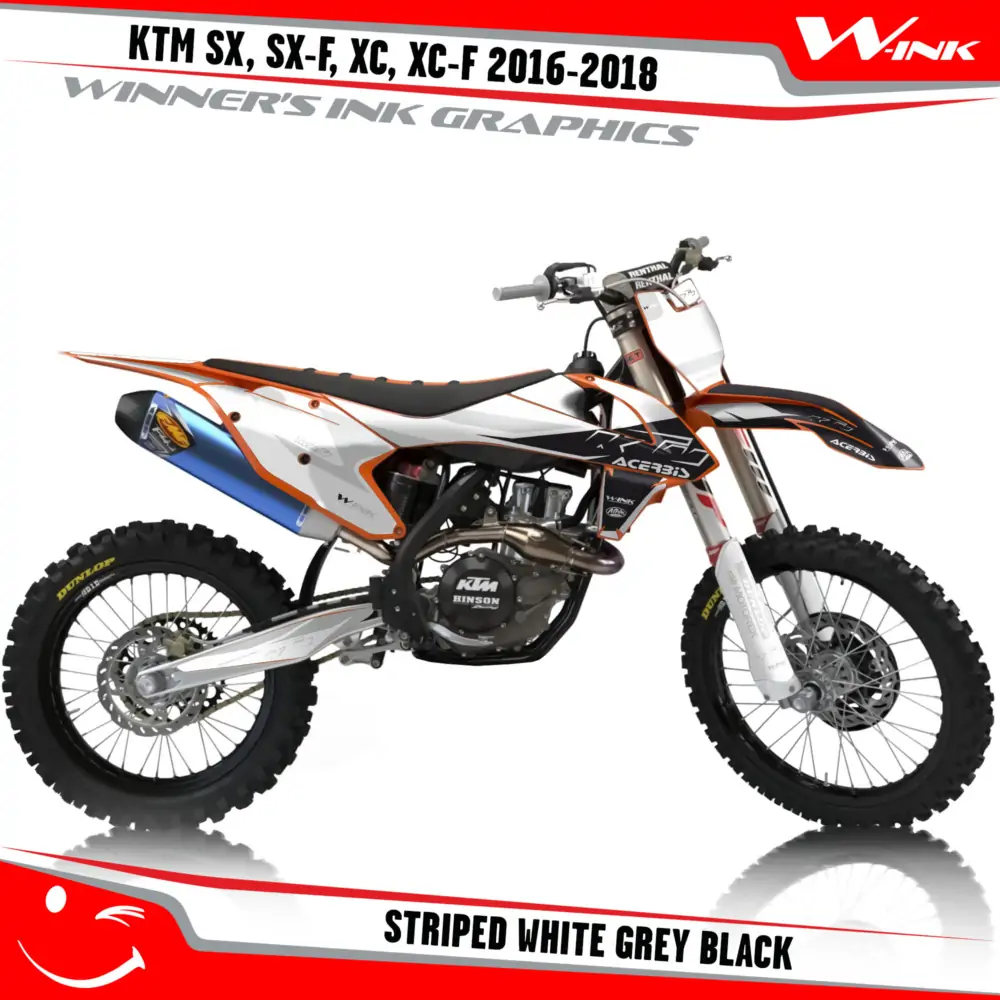 KTM-SX,SX-F,XC,XC-F-2016-2017-2018-graphics-kit-and-decals-Striped-White-Grey-Black
