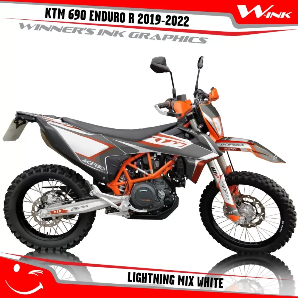 KTM-690-ENDURO-R-2019-2020-2021-2022-graphics-kit-and-decals-Lightning-Mix-White