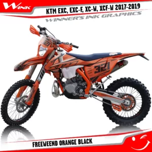 KTM-EXC-EXC-F-XC-W-XCF-W-2017-2018-2019-graphics-kit-and-decals-Freeweend-Orange-Black