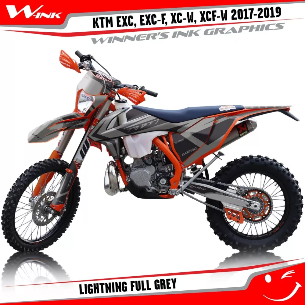 KTM-EXC-EXC-F-XC-W-XCF-W-2017-2018-2019-graphics-kit-and-decals-Lightning-Full-Grey